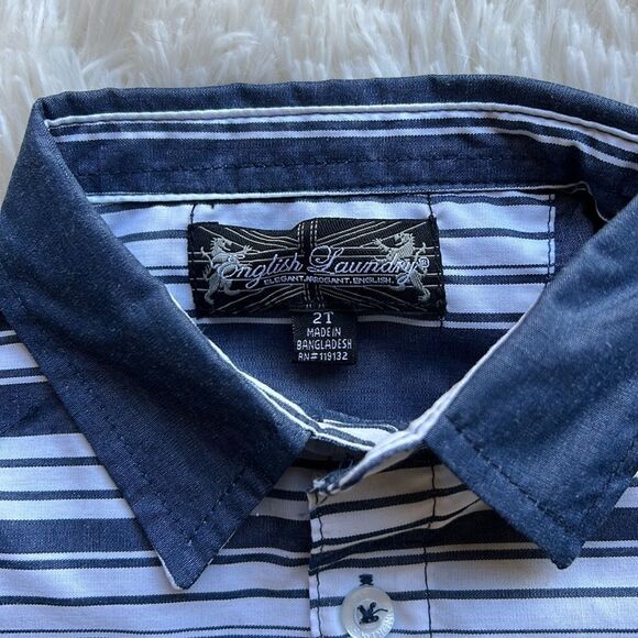 NWT English Laundry Button Down Vertical Striped Button Down Shirt Top 2T - Picture 4 of 5